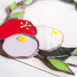 お正月飾リースステンドグラスのしめ縄リース 4枚目の画像