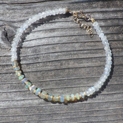 [十月生日石] 14kgf * Opal &amp; Moonstone Bracelet Opal &amp; Moonsto 第10張的照片