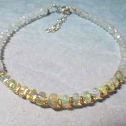 [十月生日石] 14kgf * Opal &amp; Moonstone Bracelet Opal &amp; Moonsto 第5張的照片