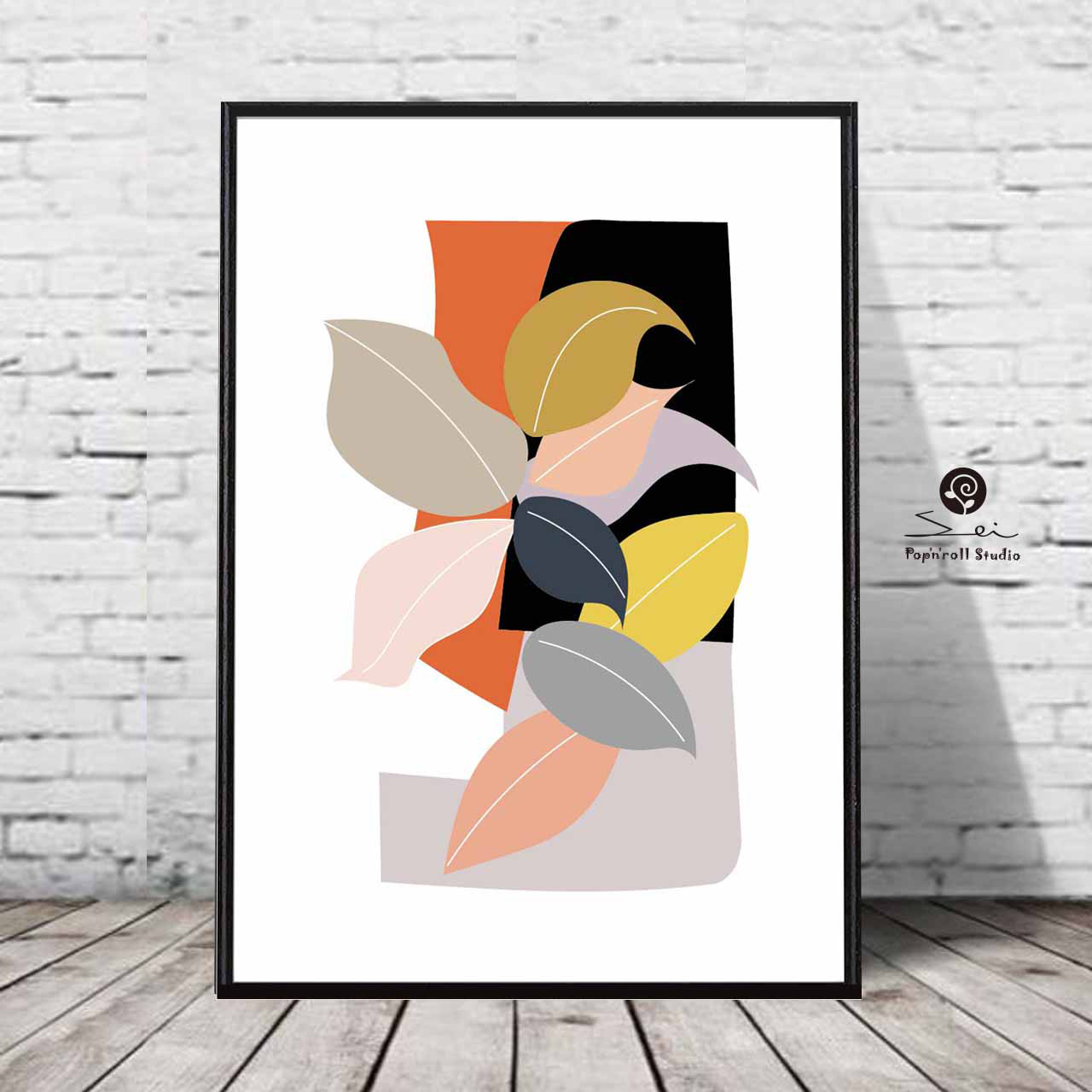 リーフのmodern 　送料無料　ポスター   アート　アートポスター　（アート/seiで検索）685