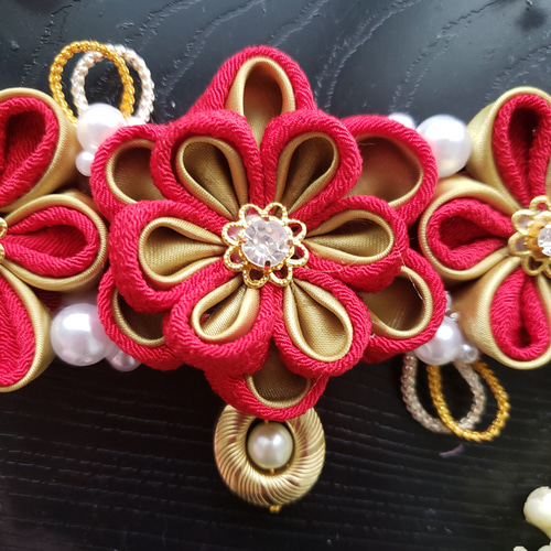 帯留め 帯飾り 七五三 成人式 白 金 花魁 振り袖 着物 帯 パール