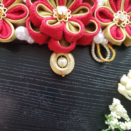 帯留め 帯飾り 七五三 成人式 白 金 花魁 振り袖 着物 帯 パール