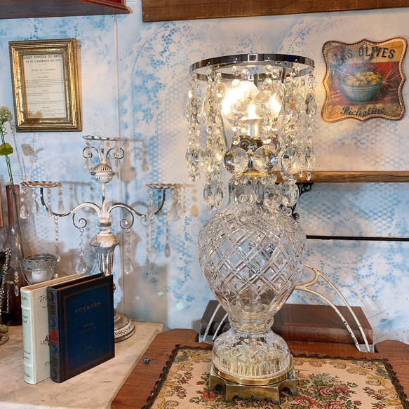 クリスタルガラス アンティーク照明