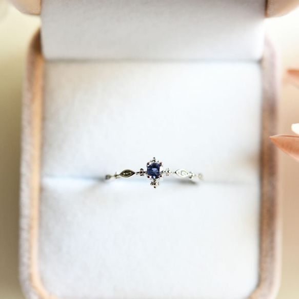 人生の羅針盤アイオライトor実りの象徴ガーネットのリング ピンキーリング　重ね付けにも～9月/1月誕生石 4枚目の画像