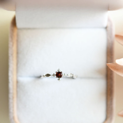 人生の羅針盤アイオライトor実りの象徴ガーネットのリング ピンキーリング　重ね付けにも～9月/1月誕生石 9枚目の画像