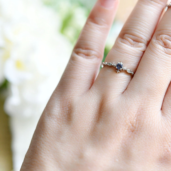 人生の羅針盤アイオライトor実りの象徴ガーネットのリング ピンキーリング　重ね付けにも～9月/1月誕生石 15枚目の画像