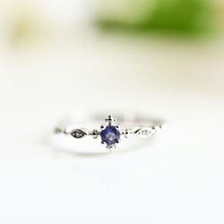 人生の羅針盤アイオライトor実りの象徴ガーネットのリング ピンキーリング　重ね付けにも～9月/1月誕生石 6枚目の画像