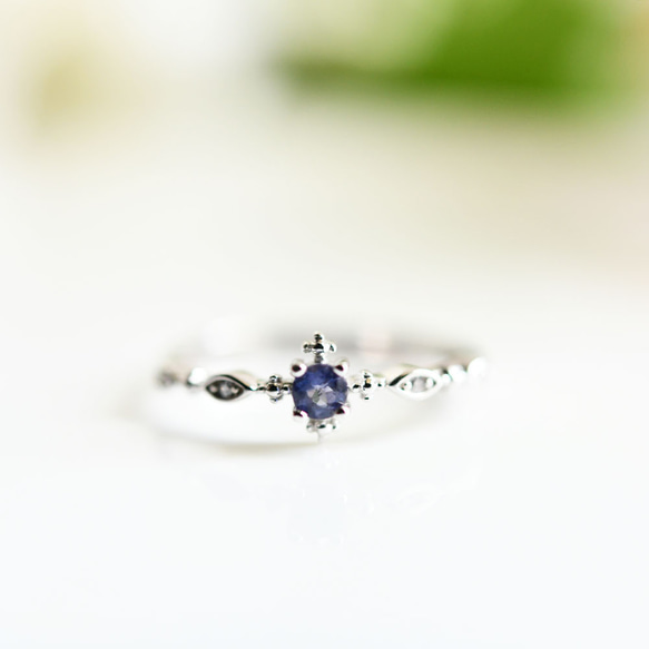 人生の羅針盤アイオライトor実りの象徴ガーネットのリング ピンキーリング　重ね付けにも～9月/1月誕生石 6枚目の画像