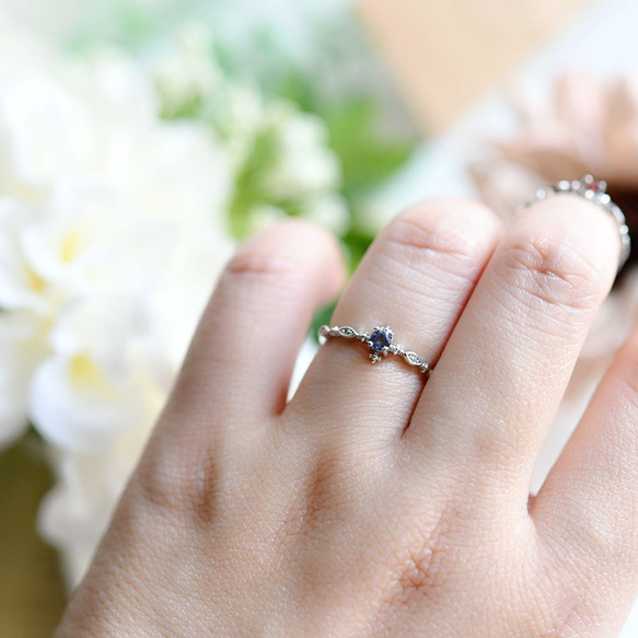 人生の羅針盤アイオライトor実りの象徴ガーネットのリング ピンキーリング　重ね付けにも～9月/1月誕生石 14枚目の画像