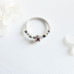 人生の羅針盤アイオライトor実りの象徴ガーネットのリング ピンキーリング　重ね付けにも～9月/1月誕生石 8枚目の画像