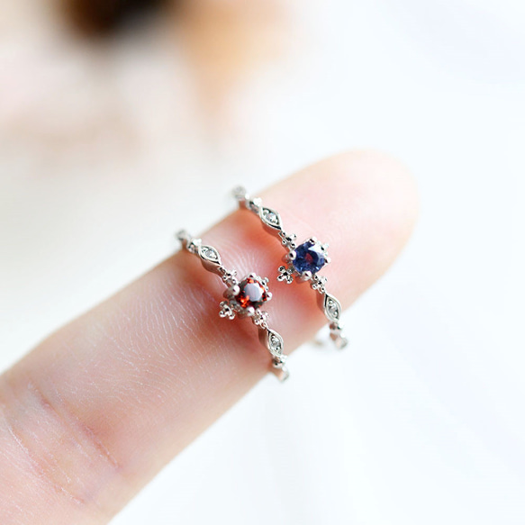 人生の羅針盤アイオライトor実りの象徴ガーネットのリング ピンキーリング　重ね付けにも～9月/1月誕生石 13枚目の画像