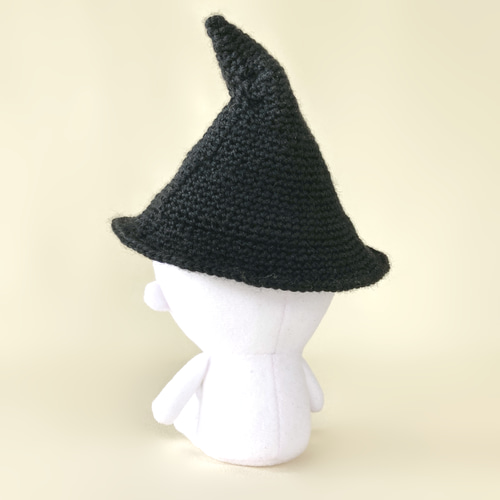 魔女の帽子のぬいぐるみ ぬい用ハロウィン魔女のとんがり帽子＊手編みニット＊送料無料