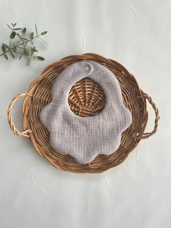 ふんわりダブルガーゼのぽこぽこスタイ/もくもく型 7枚目の画像