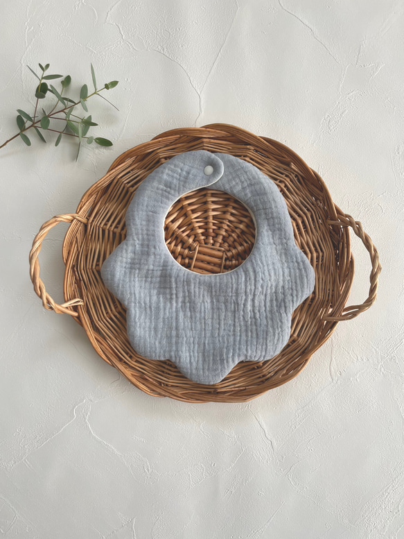 ふんわりダブルガーゼのぽこぽこスタイ/もくもく型 4枚目の画像