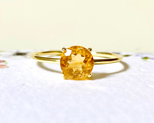 再販7 宝石質インペリアルトパーズAAA-リング11号 ファセット