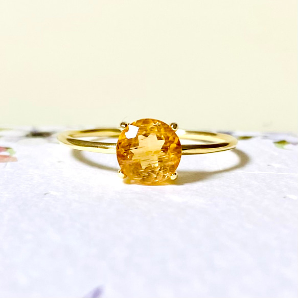 インペリアルトパーズ K18 リング / オーバルカットの特大サイズの希少品 インペリアルトパーズ＆ダイヤモンド K18リング オーバルカット ~Ello