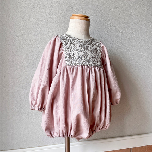 puffed sleeves romper／William Morris Brother rabbit／ロンパース 6枚目の画像