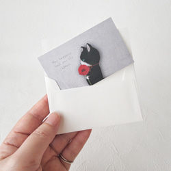 メッセージカード封筒セット（雛罌粟と子猫） 5枚目の画像