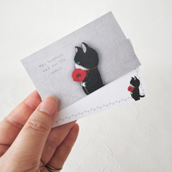 メッセージカード封筒セット（雛罌粟と子猫） 3枚目の画像