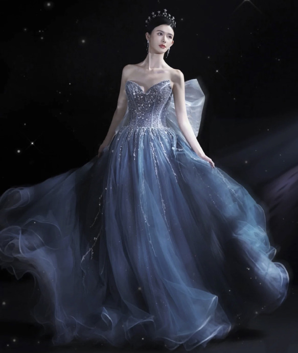 ウェディングドレス　パーティードレス　演奏会　結婚式ドレス 平置きサイズ ウエスト