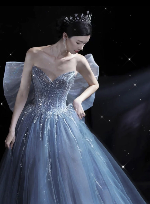 ウェディングドレス　パーティードレス　演奏会　結婚式ドレス 平置きサイズ ウエスト