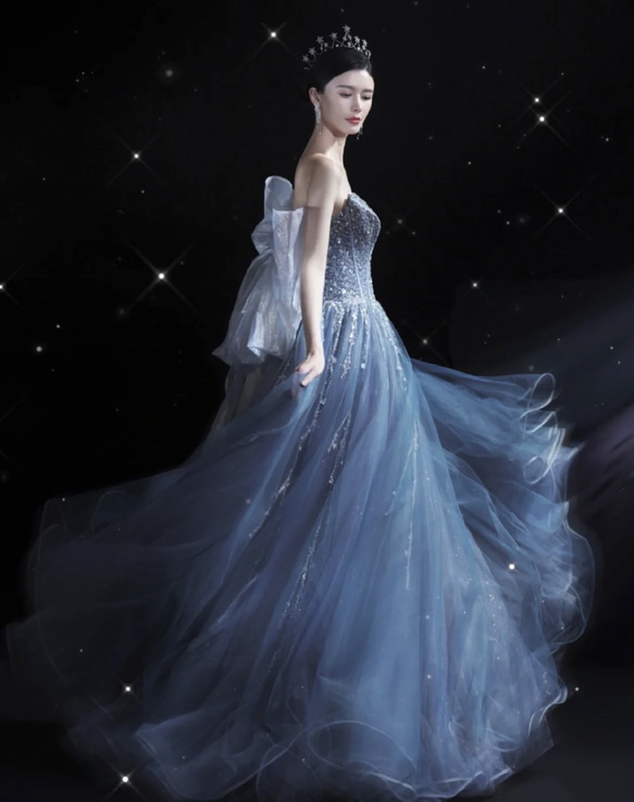 ウェディングドレス　パーティードレス　演奏会　結婚式ドレス 平置きサイズ ウエスト