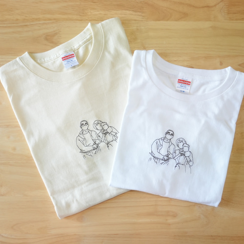 写真シルエット刺繍Tシャツ【2点〜】長袖 オーダーメイド 敬老の日に