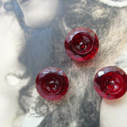 *♥*Czech Glass Button Garnet 3pcs*♥* 5枚目の画像