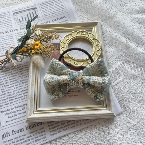 ヘアゴム インド刺繍リボン ヘアアクセサリー ヘアゴム