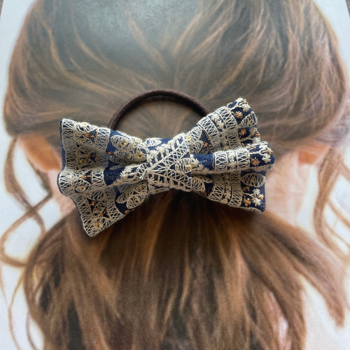 ヘアゴム インド刺繍リボン ヘアアクセサリー ヘアゴム