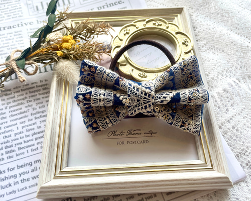 ヘアゴム インド刺繍リボン ヘアアクセサリー ヘアゴム