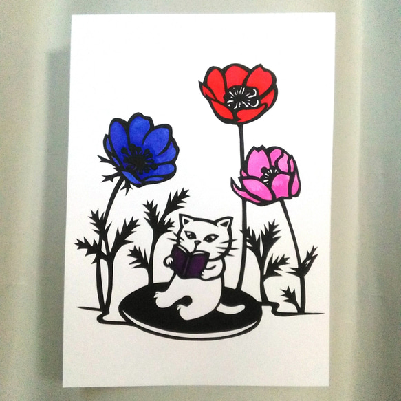 切り絵】原画 A5サイズ Anemone 切り絵 hkr 通販 14639929