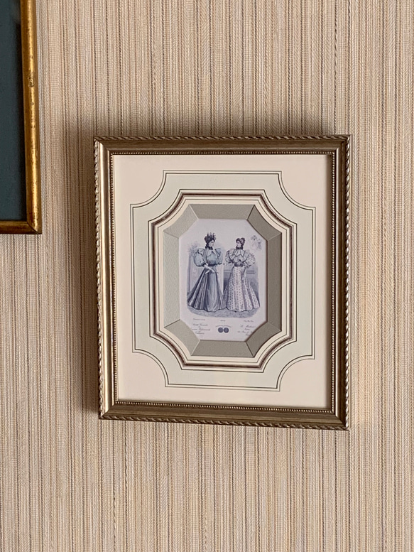 ファション画のポストカードの額装／フランス額装 ウォール
