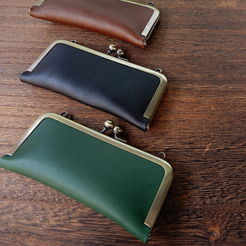 特集掲載】スリム4連がま口レザーキーケース ストラップ通せる キー