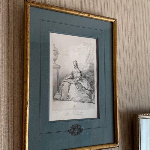 フランスアンティーク　絵画 額装品 ファション画の額装／フランス額装 ウォールステッカー