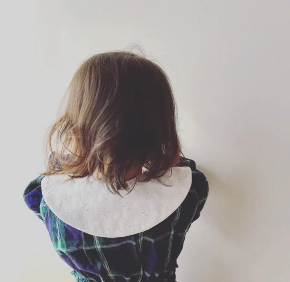 【キット】ご縁がつながる　まるもようの刺し子スタイ　2種 10枚目の画像