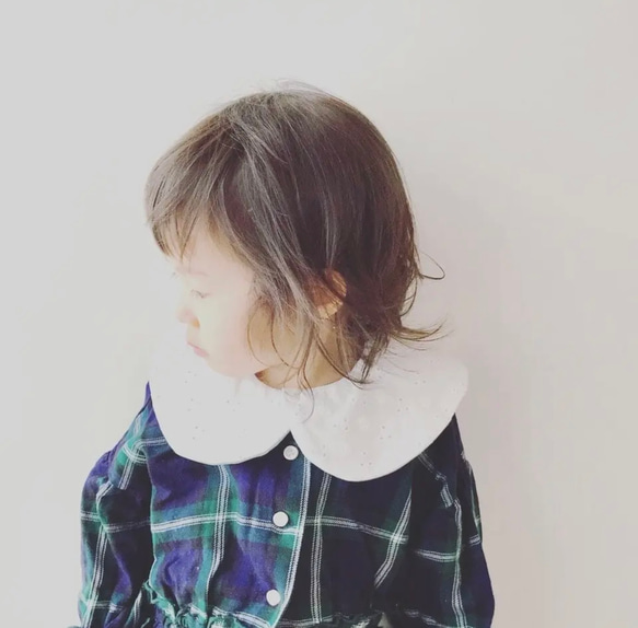 【キット】ご縁がつながる　まるもようの刺し子スタイ　2種 9枚目の画像