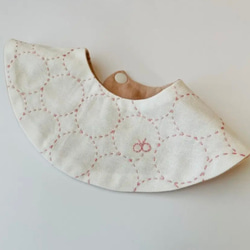 【キット】ご縁がつながる　まるもようの刺し子スタイ　2種 8枚目の画像