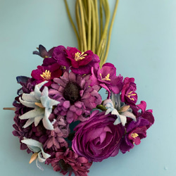 布花Red purple and blue cute corsage 4枚目の画像