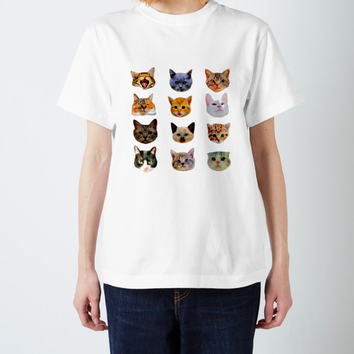 猫顔のTシャツ(白) Tシャツ でぶねこ 通販 14640650｜Creema(クリーマ