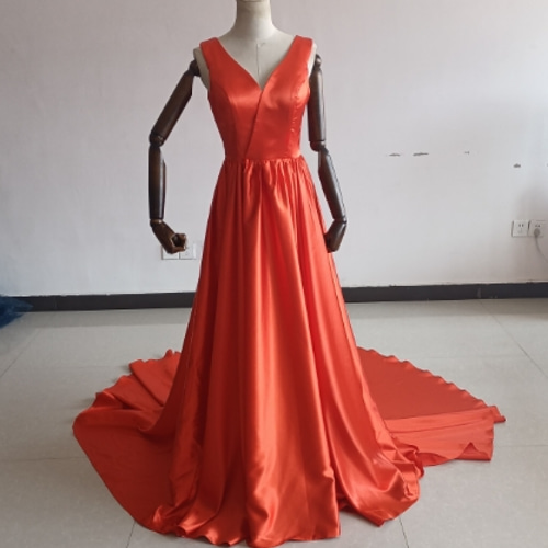 カラードレス オレンジ・テラコッタ色 オンショルダードレス くるみ  