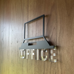 （送料無料）ルームサイン OFFICE ドア用 3Dアイコン クリア文字 6枚目の画像