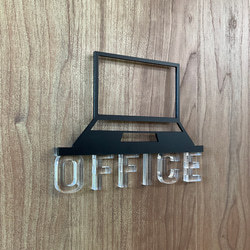 （送料無料）ルームサイン OFFICE ドア用 3Dアイコン クリア文字 3枚目の画像