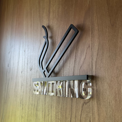 （送料無料）ルームサイン SMOKING ドア用 3Dアイコン クリア文字 6枚目の画像