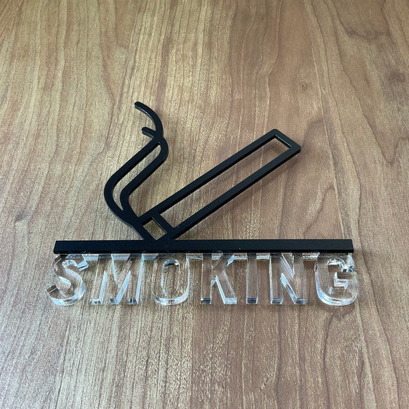 （送料無料）ルームサイン SMOKING ドア用 3Dアイコン クリア文字 5枚目の画像