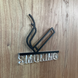 （送料無料）ルームサイン SMOKING ドア用 3Dアイコン クリア文字 3枚目の画像