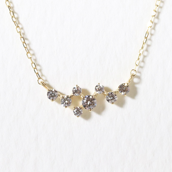 k18 0.11ct 天然ダイヤモンド ネックレス ペンダント 星 18金 YG WG PG