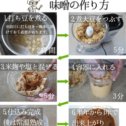 味噌手作りセット（初心者向け）出来上がり470g用 容器付き（打ち豆100g,乾燥米麹120g,塩50g） 2枚目の画像