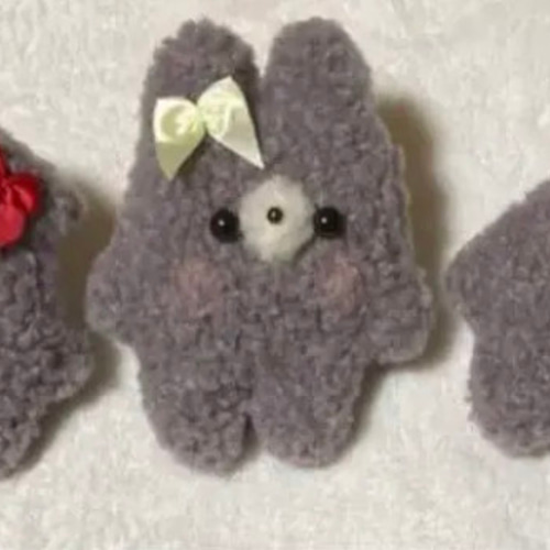 グレーのもふもふちゃんトリオ ぬいぐるみ mino 通販 14641016｜Creema