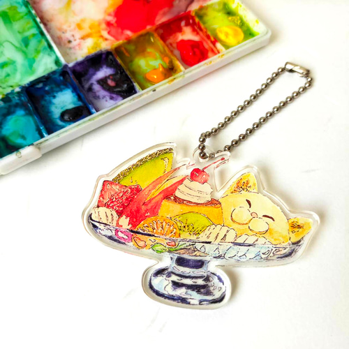 猫のプリンアラモード アクリルキーホルダー その他雑貨 オトン 通販
